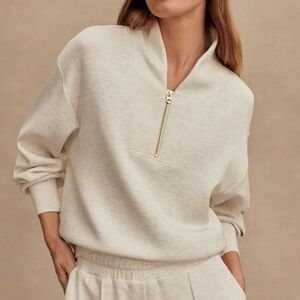 Varley Davidson Sweat, Ivory Marl, small